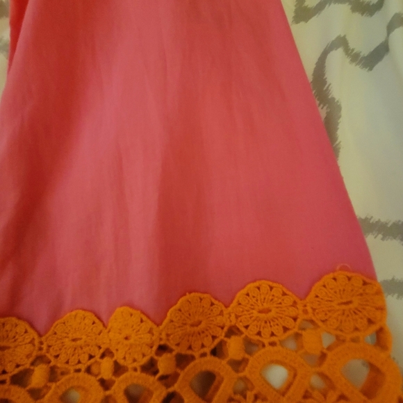 Mud Pie Women's Swimsuit Cover Up Pink/Orange Embroidered Accents NWOT Sz Small - Picture 4 of 6